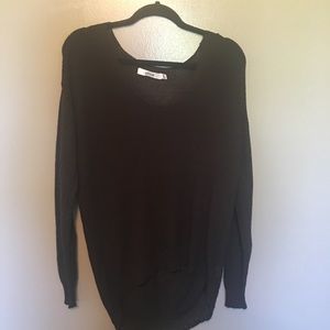 Just Fab loose knit shirt black medium long sleeve